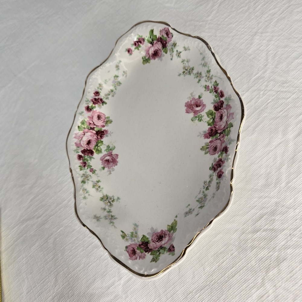 Vintage Hudson Rose by Homer Laughlin 9" Platter/ Pickle Plate‎